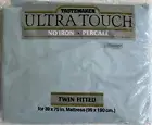 tastemaker ultra touch percale blue twin fitted sheet nwt