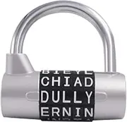 [Generic] Combination Lock Device - Heavy Duty Word Padlock - Resettable Password Locking for Cabinet | Secure Code Locking Mechanism, Compact Chain Luggage Drawer Lock, Safety Tool
