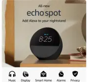 Amazon Echo Spot - Smart alarm clock w/ vibrant sound + Alexa - 2024 Brand New