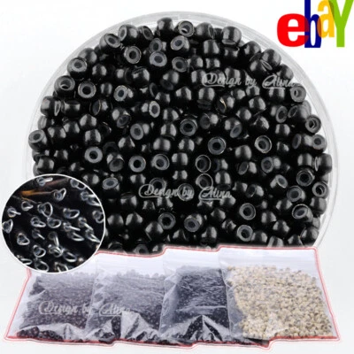 Silicone Nano Rings Beads Kits Micro Loop Lined Tool for Nano Hair Extensions US