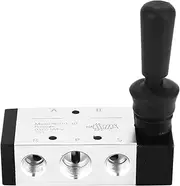 Respicefinem 4H310 10 Hand Pull Pneumatic Mechanical Valve PT3 8 2 Position 5 Way Aluminum Alloy Valve Body Wearable and Pressure Black Lever Switch for Easy Manual Control