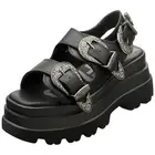 Buffalo Jupiter Ari West Vegan Womens Platform Sandals in Black