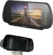 7" Rear View Monitor Mirror Wireless Reverse Backup Camera Kit,Compatible with Car Truck Van