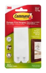 3M Command Strips, Large, 8 Strips per Packet
