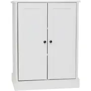 Hamptons 2 Door Low Line Storage Cupboard Cabinet Organiser Double Door