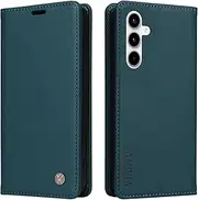 [YBFJCE] Case for Samsung Galaxy A35 5G PU Leather Wallet Case Cover, Flip Folio Case with Card Holders, Magnetic Closure, Stand Feature, Green