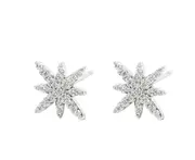 ins Women Jewelry 925 Silver Needle Copper Earrings Plated Six Pointed Star Earrings for Daily Ceremony - Silver