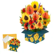Pop-up Flower Bouquet Card Mother's Day 3D Blossom Paper Card Greeting Cards