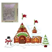 Christmas House Snowman Tree Snow Standard Metal Dies 4.25" x 5.75" Die Group