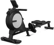 LSG GR-03 Rowing Machine with 16 Levels of Magnetic Resistance, LCD Display with Workout Data, Heavy-Duty Cast Iron Flywheel, Quiet Belt Drivetrain, Transport Wheels, Padded Handle, Commercial Rollers