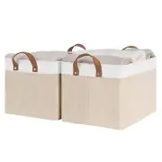 Storage Bins, Fabric Storage Bins for Shelves, Large Storage Baskets with Met...