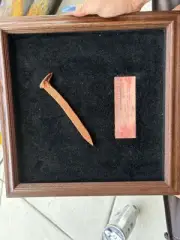 “Can’t Run Never Will” Alaskan Railroad Copper Spike Framed Art