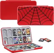 Jusy Case Compatible with Nintendo Switch Game Card, with 24 Game Card Slots and 24 Micro SD Card Slots, Spider Portable Protective Case for Men (Cobweb)