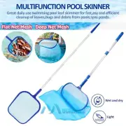 Pool Skimmer Leaf Rake Net w/ Pole Cleaning Swimming Pool Pond Fine Mesh Netting