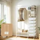 Levede Open Wardrobe Garment Clothes Hanging Rack Heavy Duty Metal Shelf Drawer