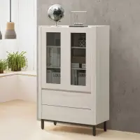 在飛比找momo購物網優惠-【Homelike】雀莉2.3尺玻璃置物櫃