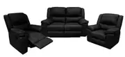 EL Simoca 2 Seater + 2 Single Seater Leather Recliner Lounge Set