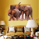 壁貼【橘果設計】3D大象 DIY組合壁貼 牆貼 壁紙 壁貼 室內設計 裝潢