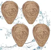 Yuvrwink 4 Pack Wasp Nest Hanging Fake Wasp Nest Paper Material Hornet Nest for Wasps
