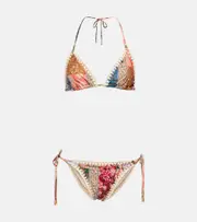 [Zimmermann] Zimmermann Devi printed crochet-trimmed bikini AU 16 multicoloured