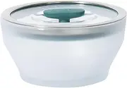 Anyday Medium Deep Dish Microwave Cookware, Heat-Resistant Borosilicate Glass, Microwave Steamer Rice Cooker & Food Storage Container, Safe, 21.3 x 21.3 x 10.5 cm, Kale