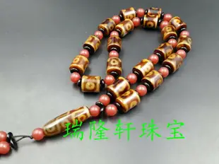 新款天然玉石三眼天珠項鏈批發西藏滿天珠項鏈項墜廠家直銷
