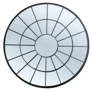 Sunny Round/Circle Iron Indoor Outdoor Window Mirror Black- SML