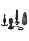 Silicone anal butt plug kit soft dildo dilator mini vibrating dildo set