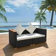 Garden Sofa Poly Rattan Black Patio Bar Sets