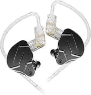 KZ ZSN Pro X IEM in Ear Monitor,Wired Gaming Earbuds,HiFi KZ Headphones with Hybrid Dual Driver 1BA 1DD High Fidelity Musician Wired Earphones with Detachable Tangle-Free IEM Cable(Without mic, Black)