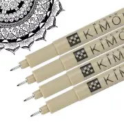 Micro Pen, 4Pcs 0.4mm Fine Point Drawing Pens Waterproof FineLiner, Black