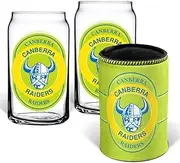 Canberra Raiders NRL Rugby League Can Glasses and Can Cooler