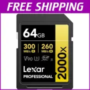 Fast 64GB UHS-II SD Card - 300MB/s, Perfect for DSLR & Professional Cameras
