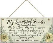 Vintage Garden Decor, Retro Vintage Printed Wooden Decor, Garden Signs, Rustic Home Wall Decor, Flower Outdoor Signs, Patio Holiday Decor for Garden Borato