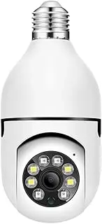 Poemtian Wireless Light Bulb Camera 360 Degree Wireless Home Surveillance Cameras Night Vision Two Way Audio Smart Motion Detection WiFi Camera Full Color,Night Vision Color, Motion Detection E27