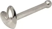 [JewelryWeb] 14ct White Gold Love Heart Body Piercing Jewelry Nose Stud