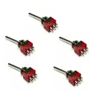 5pcs Long Arm Flat Hand Toggle Switches for Amplifier DAC / Amplifier Chassis