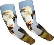 [FHEDVBN] cute cow Arm Sleeves Compression Arm Covers for Men Women Outdoor Sun Sleeves Cooling Sports Sleeve, Black
