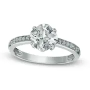 7.0mm Cushion-Cut White Topaz Ring in Sterling Silver