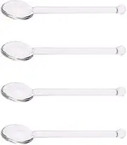 Rddconkit 4 Pcs Clear Glass Stirring Teaspoons Coffee Spoon Rod Mixing Spoon Tea Stirrers for Home Bar Party (transparent, Length:125mm/4.92")