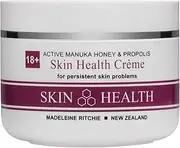 Madeleine Ritchie New Zealand 18+ Active Manuka Honey & Propolis Skin Health Creme for healing of persistent skin problems 100ml. Excellent for Eczema, Psoriasis, Dermatitis, Acne and Dry Skin.