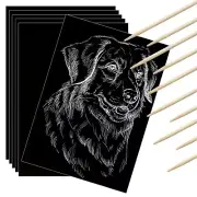 25 Pcs Scratch Off Paper Black Coated Scratchboard for Kids Crafts Kits