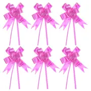 200Pcs 13" Pull Bows Ribbon Gift Wrapping String Heart Pattern Rose Red