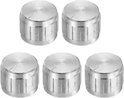 uxcell 5pcs Potentiometer Knob Knurled Shaft Silver Tone Aluminum 6mm Shaft Dia. Rotary Knob 17mmx13mm Volume Control Knob