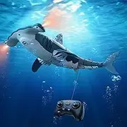 Remote Control Shark Toys High Simulation, Summer Water Toys for Kids, Ideal Gifts Boys Ages 6+, Party Fun Games for Pool & Bath (Blue)