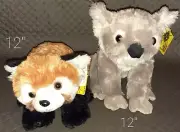 5x Wild Republic 12" Koala + 22" Red Panda + 11" Sloth Plush Toy Play Dolls