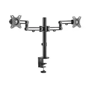 BRATECK Dual Monitor Premium Aluminum Articulating Monitor Arm Fit Most 17'-32' Monitors Up to 8kg per screen