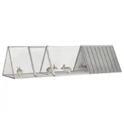 Andala Pets Rabbit Cage Grey 302.5x80.5x71 cm Galvanised Steel