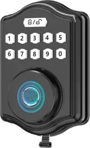 52HZ Fingerprint Door Lock, Keyless Entry Lock with Code, Voice Black