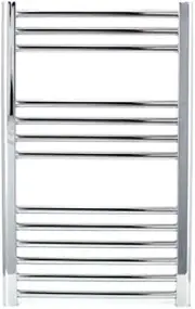 Greenedhouse Chrome Straight Heated Towel Rail W400mm x H800mm Flat Central Heating Towel Radiator Bathroom Rack